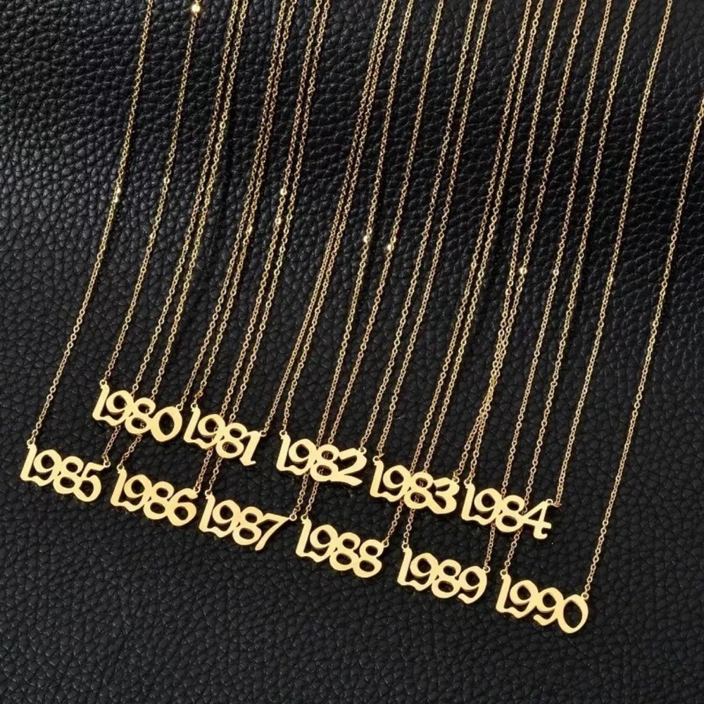 1994 - 2005 Birth Year Necklace Pendant. Gold / Silver